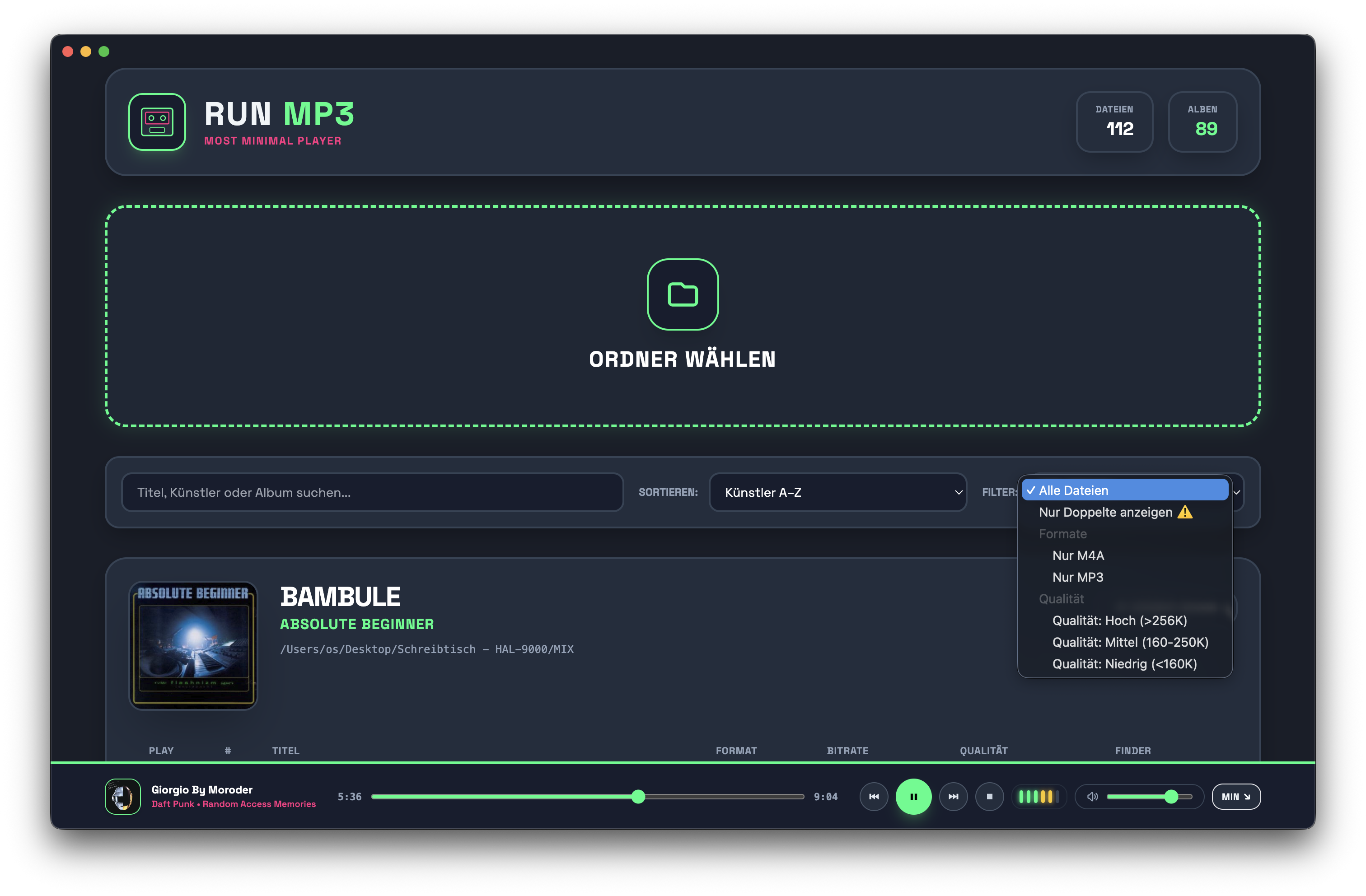 RUN MP3 Filter